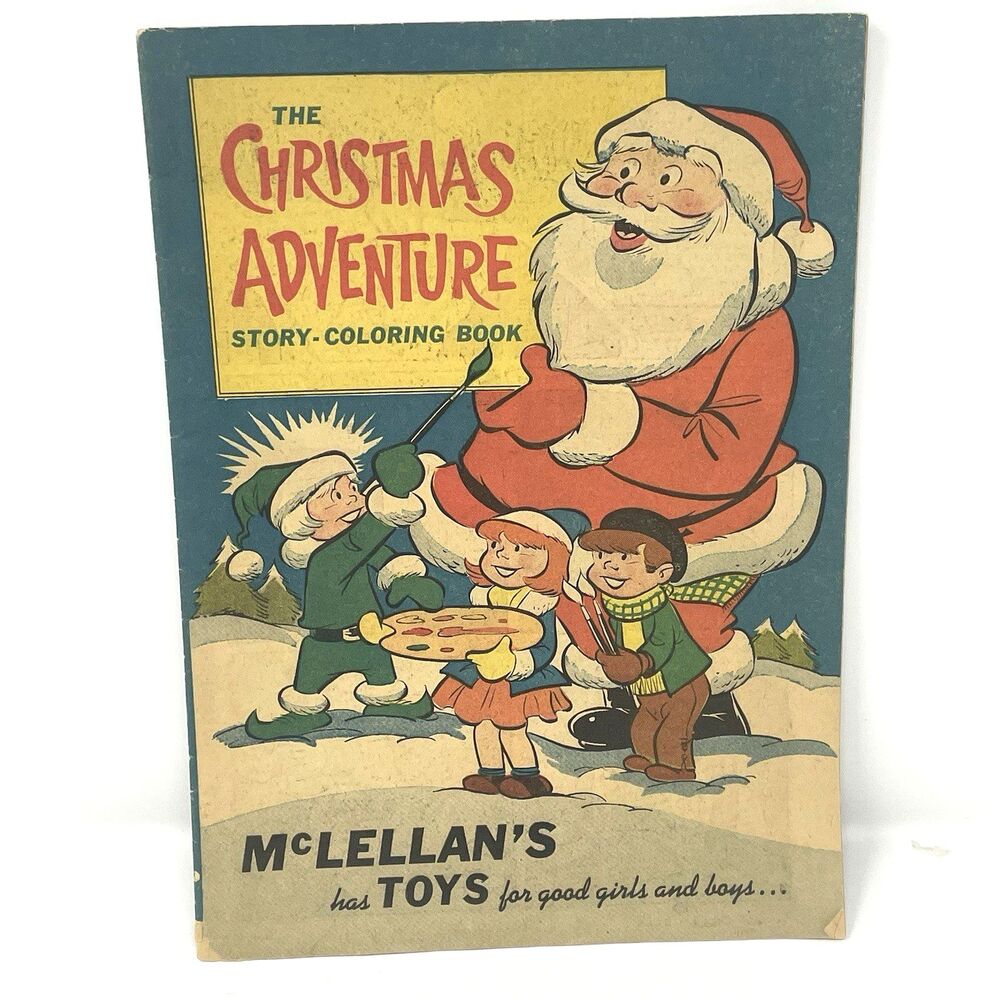 Vintage 1950s The Christmas‎ Adventure McLellan Coloring Book Toy Promo Ephemera